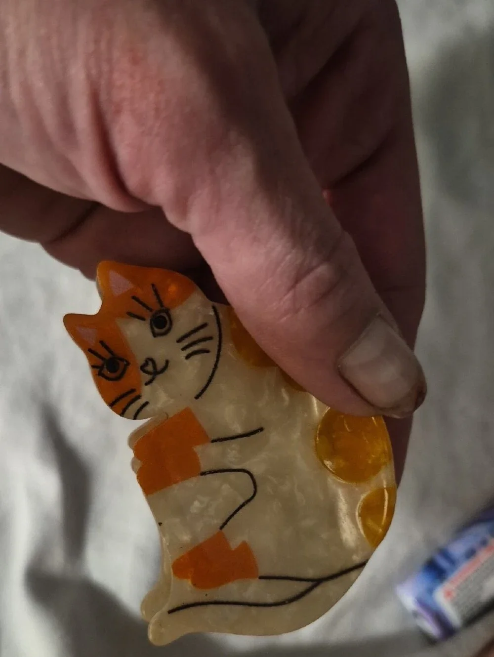 Unknown Brand Orange & White Cat Decorative Hair Clip